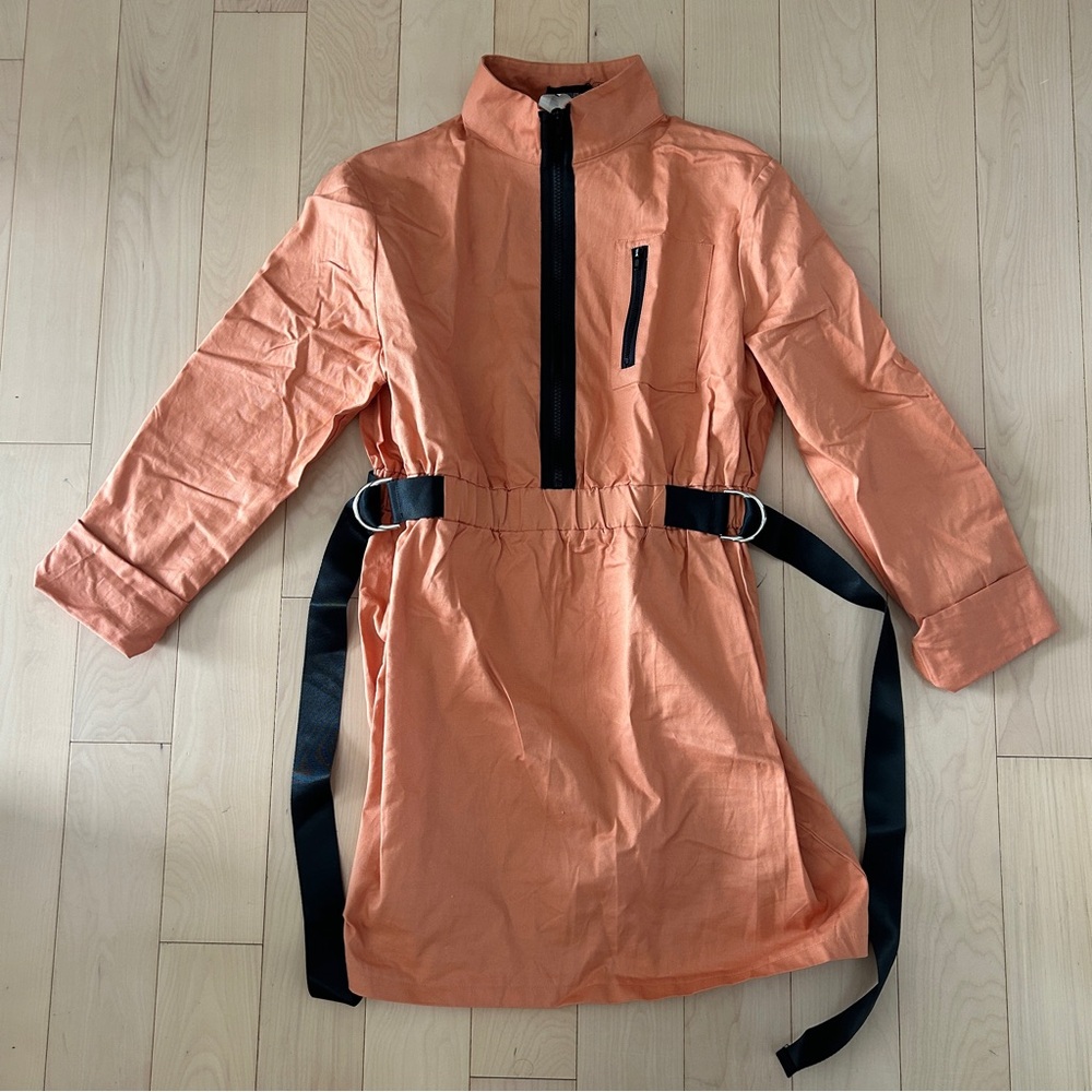 Pretty Little Thing Orange and Black Cargo Dress